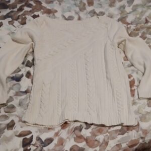 Talbots Cream Cable Knit Sweater